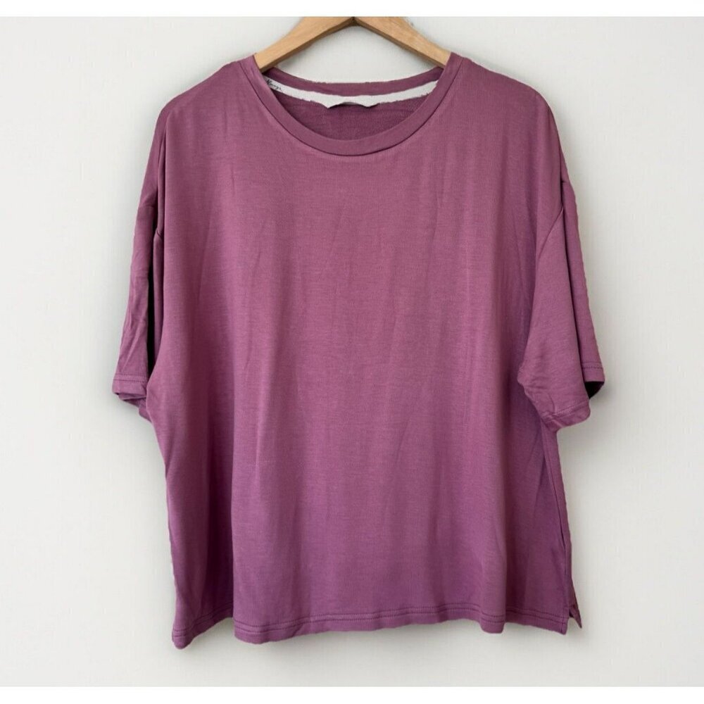 Tu Woman Mauve Short Sleeve Oversized Blouse T Shirt Size Large Buttery Soft